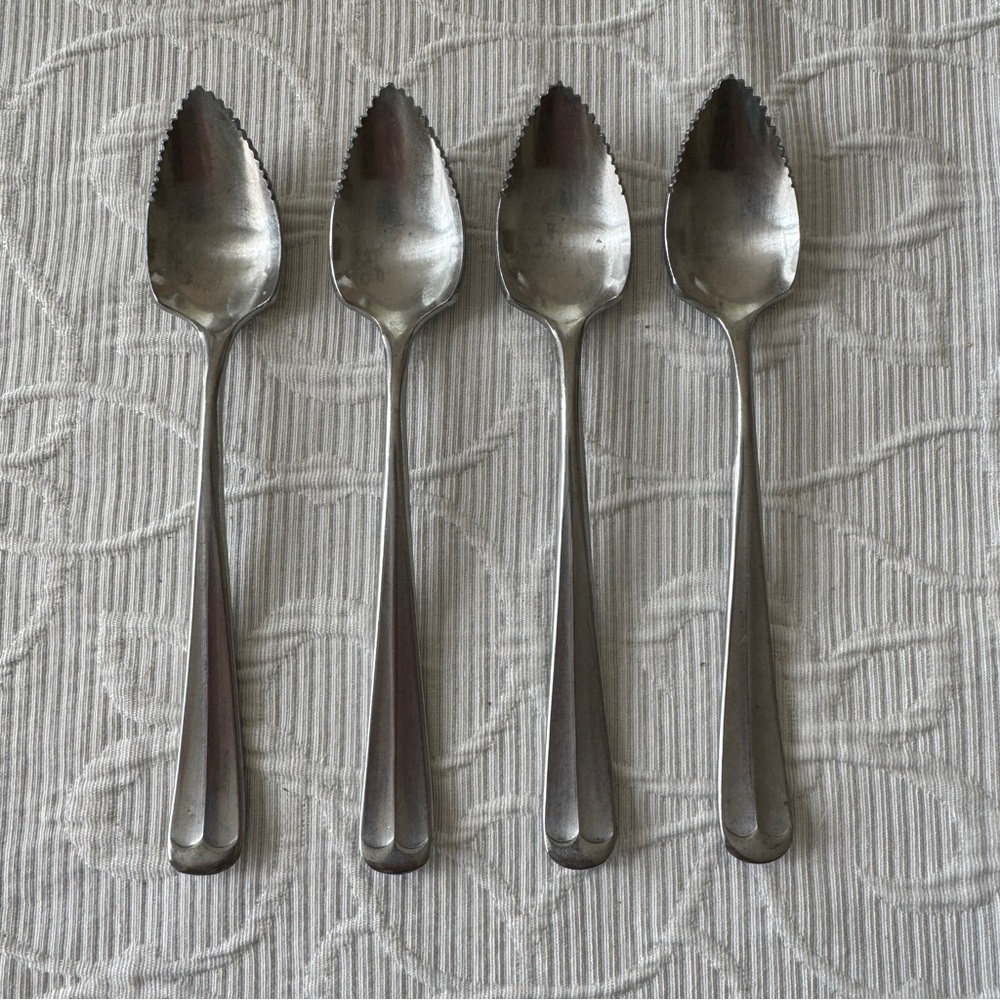 Supreme Grapefruit Spoons Set of 4 Stainless Steel Japan Serrated Spoons GUC